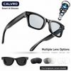 Smart AI Glasses with multiple lens options and CALVRO branding.